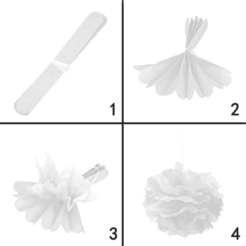 AWESON PARTY White Frozen Party Hanging Decorations - Wonderland 1st Birthday Baby Shower Nursery Wedding Bridal Shower Party Tissue Paper Pom-poms Fans Flowers Photo Booth Backdrops Decorations, 10pc - Image 4